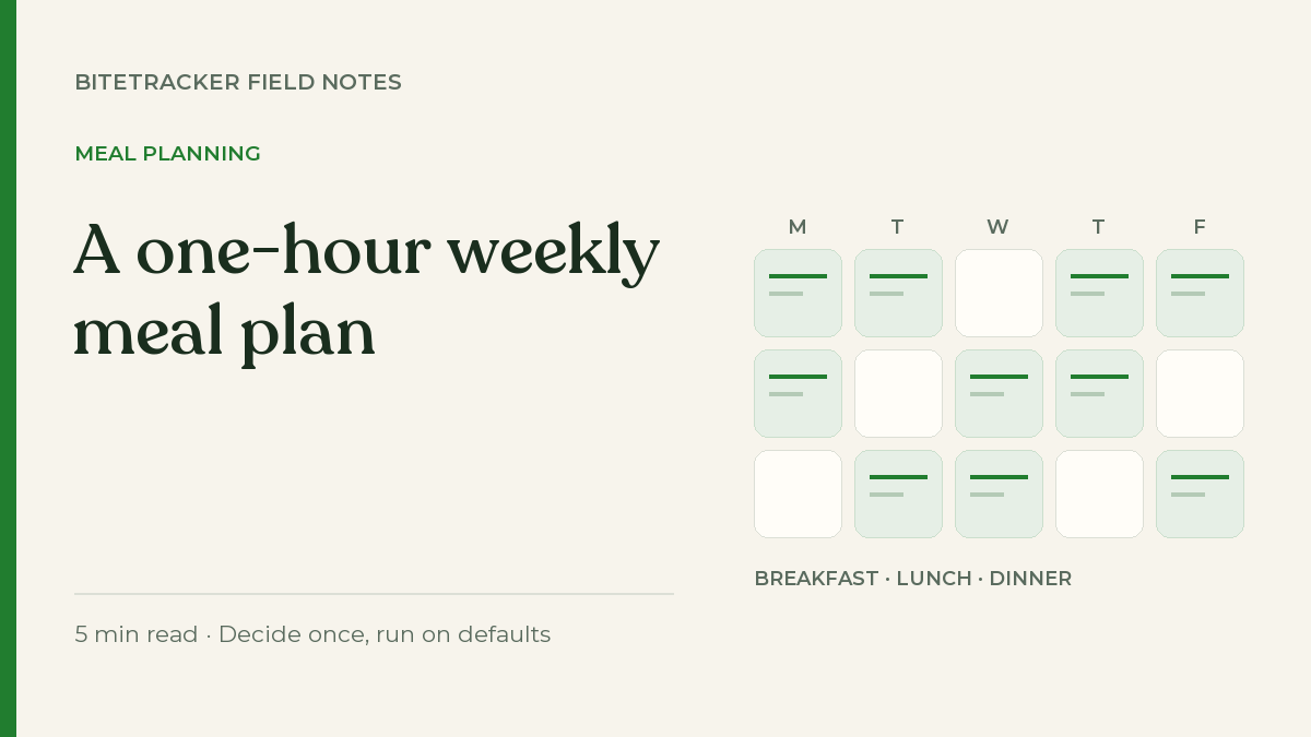 A one-hour weekly meal plan that makes calorie tracking easier